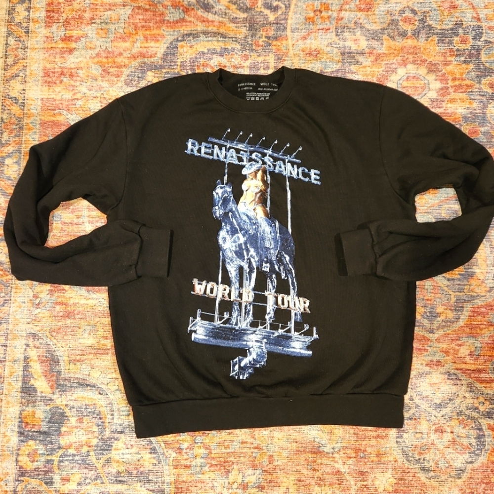 Beyonce Renaissance World Tour 2023 Black Crewneck Sweatshirt Official Med Large